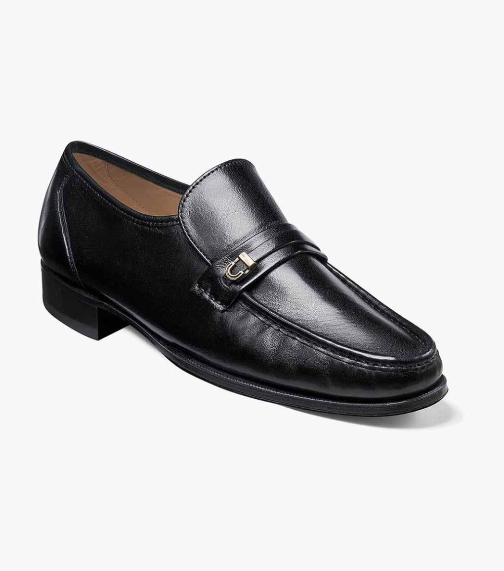 Como Moc Toe Bit Loafer Black | Men Florsheim Dress Shoes