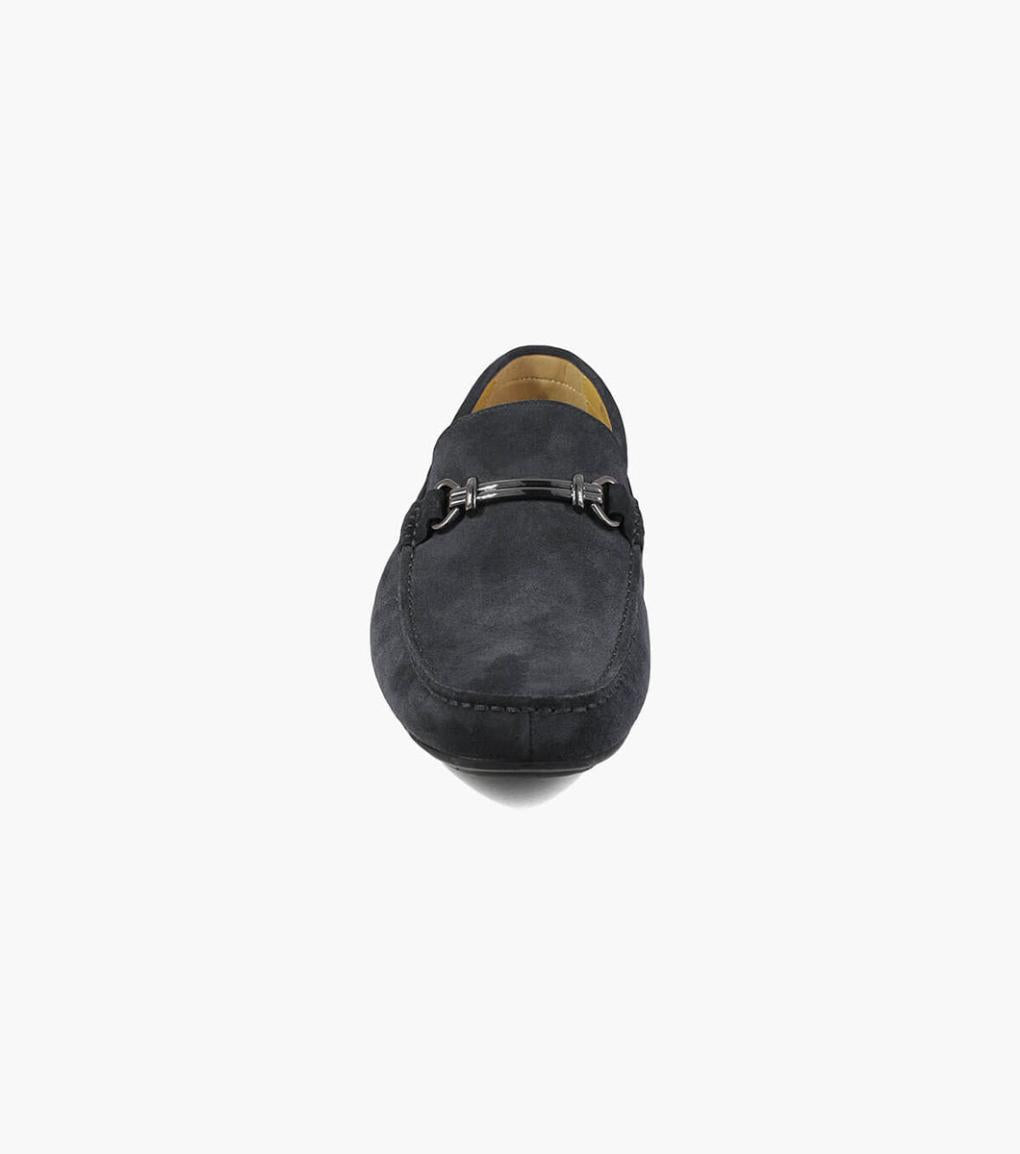 Dubino Moc Toe Bit Loafer Black Suede | Men Florsheim Dress Shoes