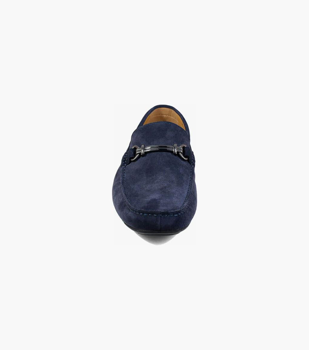 Dubino Moc Toe Bit Loafer Navy Suede | Men Florsheim Dress Shoes