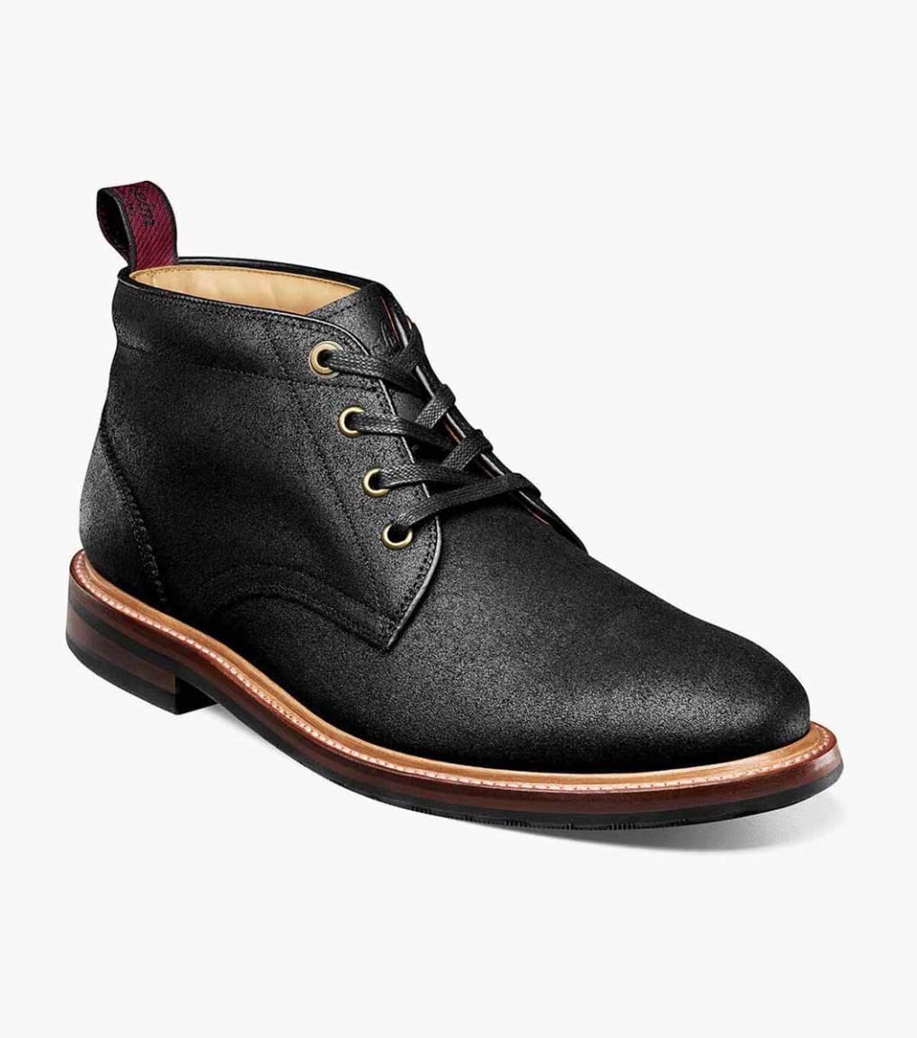 Foundry Plain Toe Chukka Boot Ebony Printed | Men Florsheim Casual Shoes